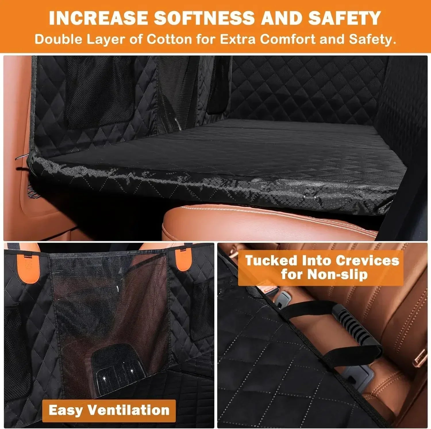 Pawzzle 3.0 - Hard Bottom Dog Car Seat Protector (+ FREE Luxe Dog Bed)