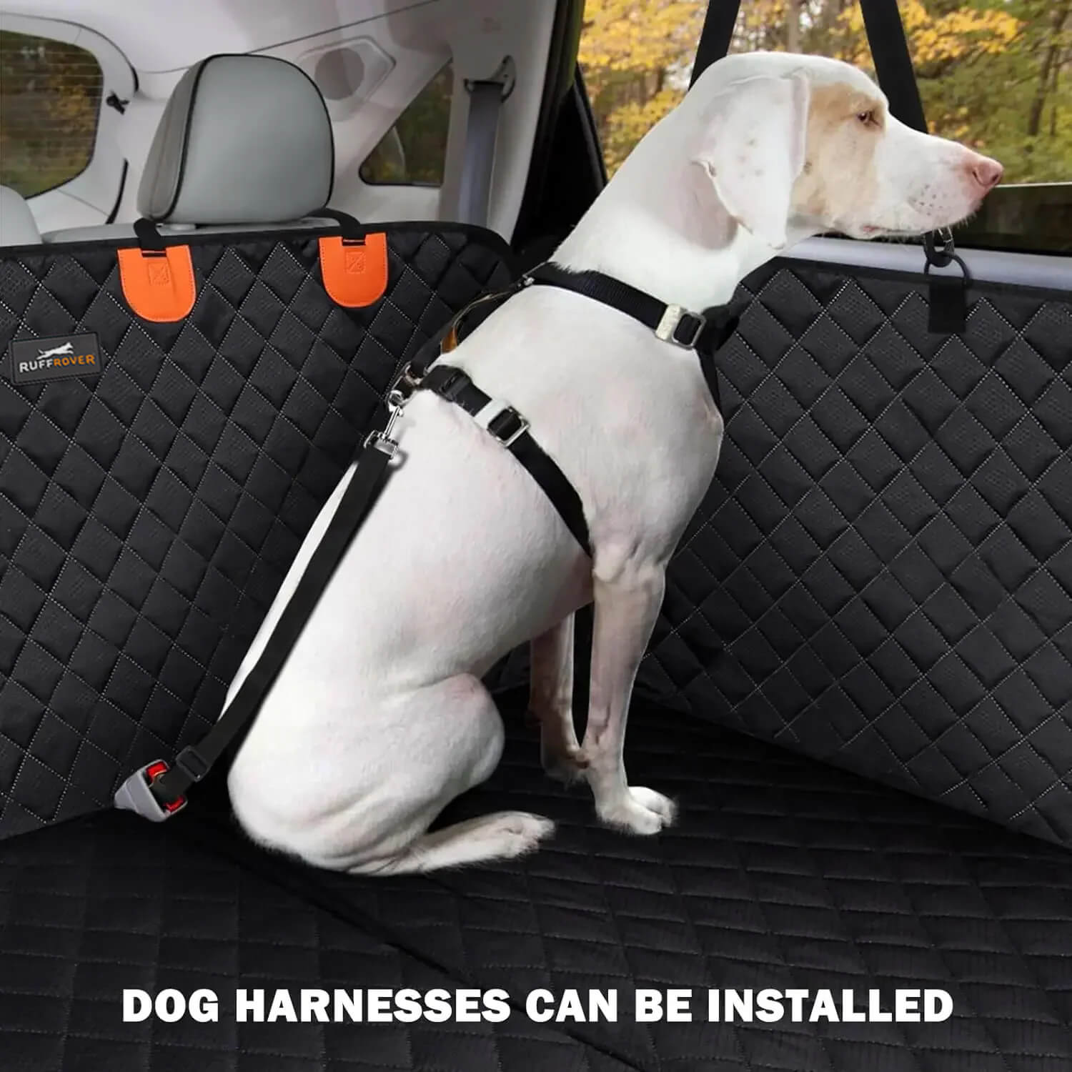 Pawzzle 3.0 - Hard Bottom Dog Car Seat Protector (+ FREE Luxe Dog Bed)