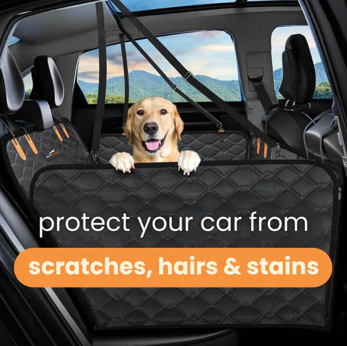 Pawzzle 3.0 - Hard Bottom Dog Car Seat Protector (+ FREE Luxe Dog Bed)