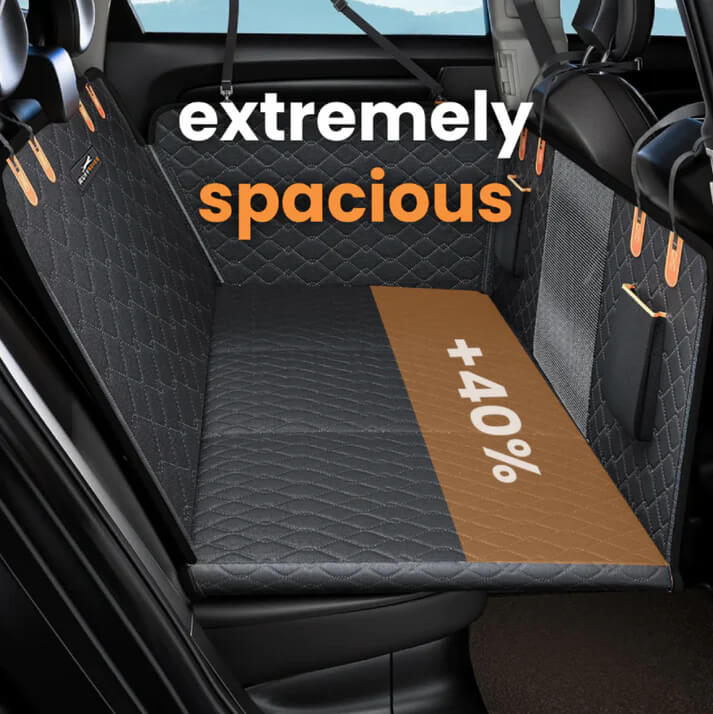 Pawzzle 3.0 - Hard Bottom Dog Car Seat Protector (+ FREE Luxe Dog Bed)