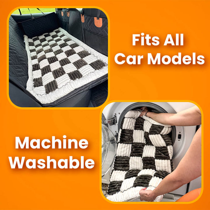 Pawzzle 3.0 - Hard Bottom Dog Car Seat Protector (+ FREE Luxe Dog Bed)