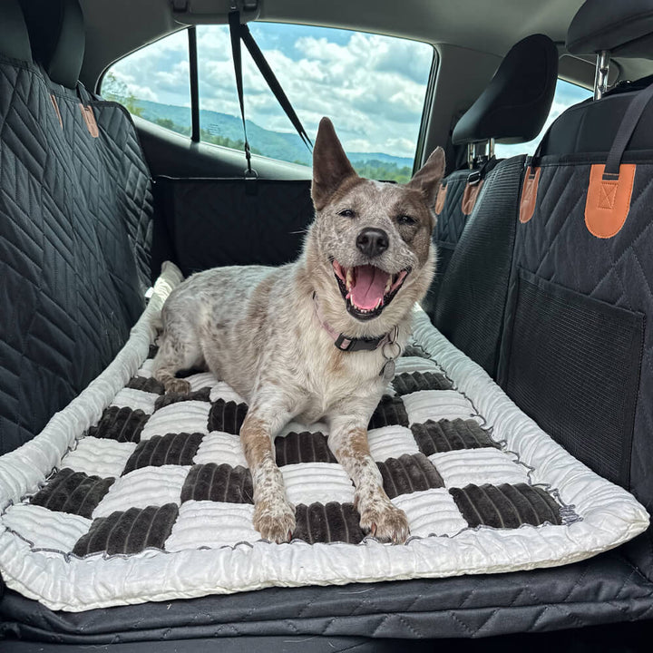 Pawzzle 3.0 - Hard Bottom Dog Car Seat Protector (+ FREE Luxe Dog Bed)