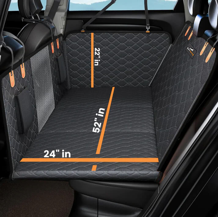 Pawzzle 3.0 - Hard Bottom Dog Car Seat Protector (+ FREE Luxe Dog Bed)