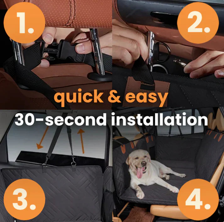 Pawzzle 3.0 - Hard Bottom Dog Car Seat Protector (+ FREE Luxe Dog Bed)